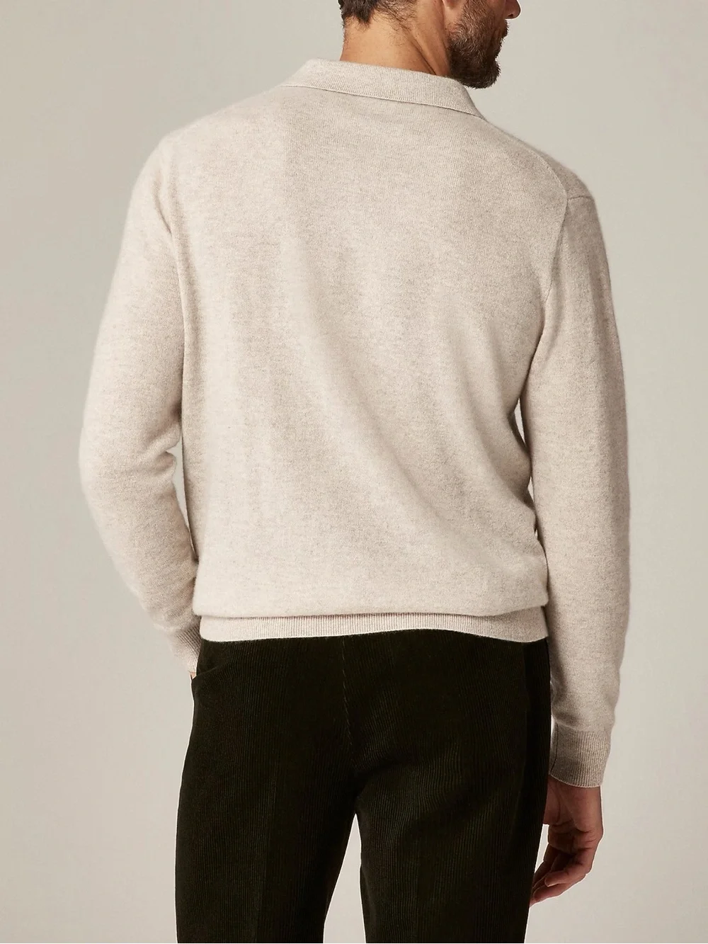 NWT J.Crew Cashmere Collared Sweater Polo Heather Birch XL $228